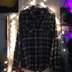 Oversize Black & White Flannel